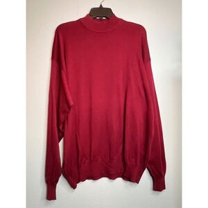 Burberry Golf Women's Large Sweater Burgundy Red 100% Cotton Long Sleeve